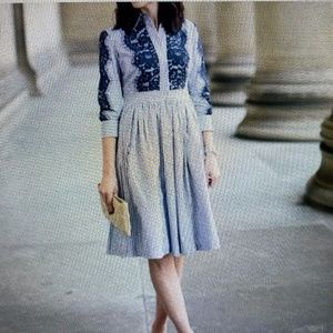 Eliza J striped and lace shirtdress